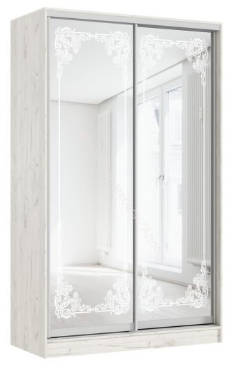 Шкаф-купе Тринити 4 (1,35 м) Дуб крафт белый