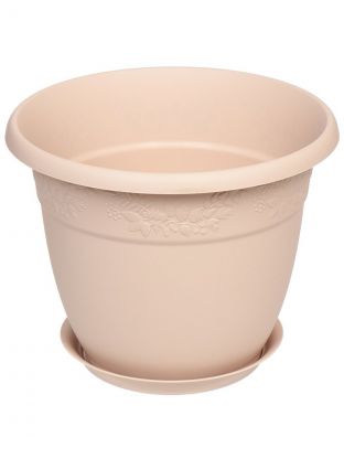 Горшок для цветов пластик, 10 л, 31х24.4 см, латте, Idea, Рябина, М 3058