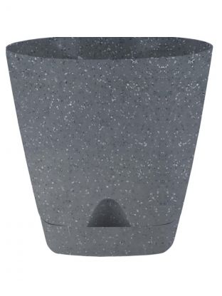 Горшок для цветов пластик, 1.35 л, 14 см, универсальный, темный камень, InGreen, Amsterdam, IG629910026