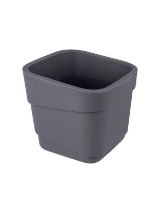 Горшок для цветов пластик, 4 л, 18.8х17.6 см, серый, Полимербыт, Hills, 439750500