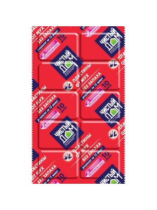 Инсектицид от мух, пластина, 10 шт, Чистый Дом