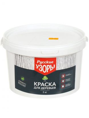 Побелка садовая для деревьев краска, 3 кг, Русские узоры