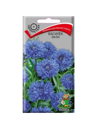 Семена Цветы, Василек, Блю бол, 1 г, цветная упаковка, Поиск