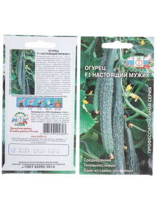 Семена Огурец, Настоящий Мужик F1, 0.2 г, цветная упаковка, Седек