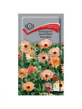 Семена Цветы, Календула, Оранж флеш, 0.1 г, махровая, цветная упаковка, Поиск