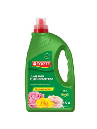 Удобрение для роз и хризантем, минеральное, жидкость, 1.5 л, Bona Forte