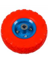 Колесо для тачки полиуретан PU, 4.1/3.5-4, не симметричная ступица, втулка D16 мм, Mawipro