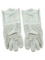 Перчатки-краги спилок, замша, без рисунка, 35 см, длинные, Металлург