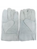 Перчатки-краги спилковые, 25 см, серая основа, укороченные, Профессионал