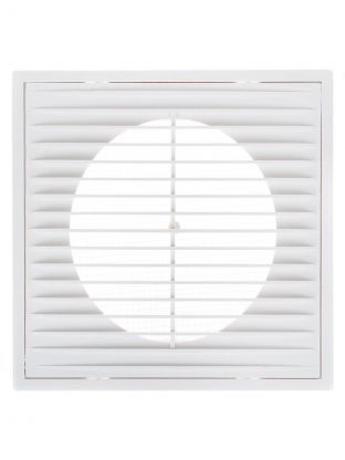 Решетка вентиляционная пластик, 150х150 мм, с сеткой, d100 мм, с фланцем, Event, 1515П10Ф