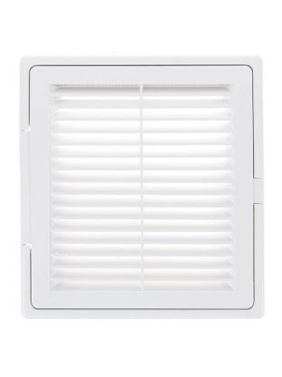 Решетка вентиляционная пластик, 200х200 мм, с сеткой, с дверцей, Event, 2020ДФ