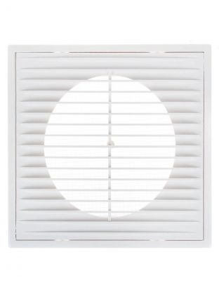 Решетка вентиляционная пластик, 210х210 мм, с сеткой, d120 мм, с фланцем, Event, 2121П12Ф