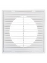 Решетка вентиляционная пластик, 210х210 мм, с сеткой, d120 мм, с фланцем, Event, 2121П12Ф
