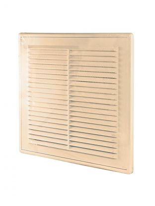 Решетка вентиляционная пластик, разъемная, 208х208 мм, с сеткой, бежевая, TDM Electric, 2020СР, SQ1807-0078