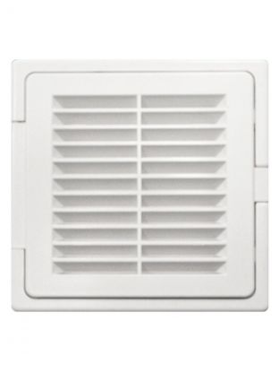 Решетка вентиляционная пластик, 150х150 мм, с сеткой, с дверцей, Viento, 1515ЛР