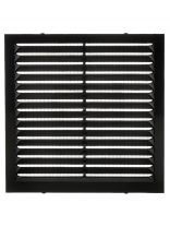 Решетка вентиляционная пластик, вытяжная, 130х130 мм, с сеткой, черная, Viento