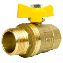 Кран для газа г-ш, 3/4", ручка-бабочка, STI