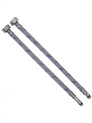 Подводка для воды М10-1/2"х0.6 м, пара, латунь, полимер, AquaLine