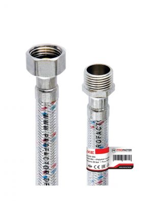 Подводка для воды 1/2"х0.4 м, г-ш, сталь, полимер, ProFactor