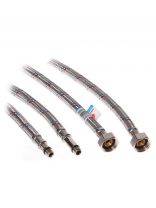 Подводка для воды М10-1/2"х1.5 м, пара, латунь, AquaLine