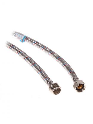 Подводка для воды 1/2"х0.5 м, г-ш, латунь, AquaLine