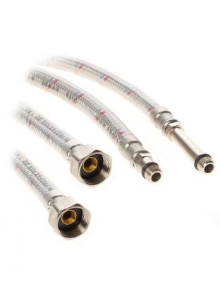 Подводка для воды М10-1/2"х1 м, пара, сталь, полимер, Frap