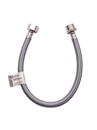 Подводка для воды 1/2"х2.5 м, г-ш, сталь, полиамид, AquaLine