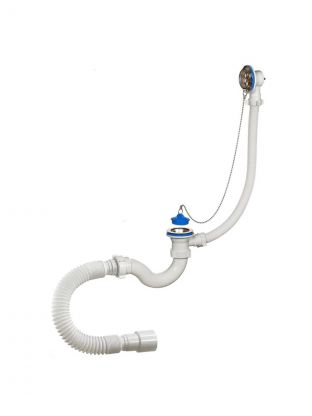 Сифон для ванны, 40х40/50, с выпуском, Orio, А-40089