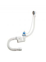 Сифон для ванны, 40х40/50, с выпуском, с переливом, круглый перелив, Orio, А-80089