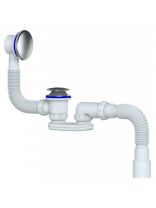 Сифон для ванны, 40х40/50, полипропилен, с переливом, Unicorn, S122E