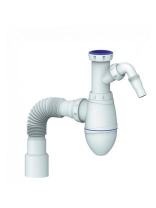 Сифон для мойки, 1" 1/2, 40х40/50, полипропилен, без выпуска, Unicorn, А520V