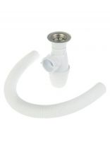 Сифон для мойки, 1" 1/2, 40х40/50, полипропилен, с выпуском, с гофрой, Сантехпродукт, Е-32011