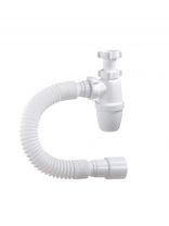 Сифон для мойки, бутылочный, 1 1/4"х40, полипропилен, с гибкой трубой 40-40/50, Orio, А-32009