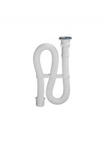 Сифон для мойки, гофрированный, 1500 мм, 1" 1/2х40/50, полипропилен, с выпуском, Orio, АС-30112