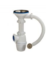 Сифон для мойки, 1 1/2"х40, с переливом, Сантехпродукт, Е-5007-1