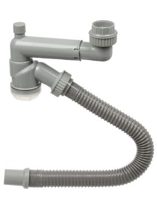 Сифон для мойки, 600 мм, 1" 1/2х40, полипропилен, без выпуска, с отводом, с гофрой, Orio, Nordform, Д-405008