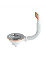 Выпуск для сифона, 3 1/2", нержавеющая сталь, прямоугольный перелив, РМС, КС-10