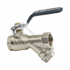 Кран шар. с косым фильтром 3/4" (Ду20) ВР-ВР РЫЧАГ (Белый)
