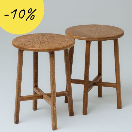 Табурет круглый, темный дуб, комплект 2 шт