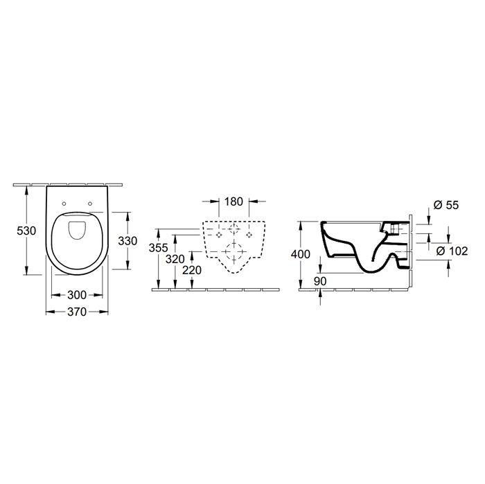 Villeroy&Boch Avento Комплект унитаз-подвесной 37x53см сиденье QuickRelease SoftClose цвет: альпийский белый 5656HR01 ФОТО