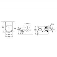 Villeroy&Boch Avento Комплект унитаз-подвесной 37x53см сиденье QuickRelease SoftClose цвет: альпийский белый 5656HR01 схема 3