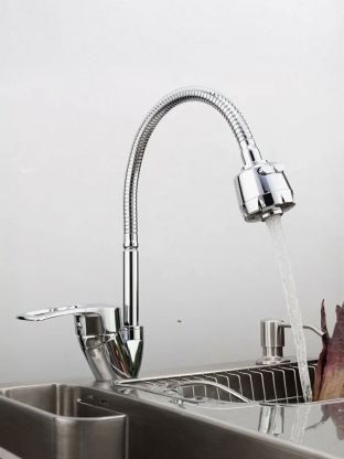 Смеситель для кухни, Frap, гибкий излив, с картриджем, хром, F43701-B