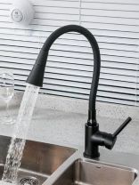 Смеситель для кухни, Frap, гибкий излив, с картриджем, черный, F4044-6