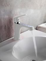 Смеситель для раковины, Frap, короткий излив, с картриджем, белый, F1031