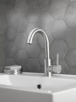 Смеситель для раковины, РМС, с картриджем, нержавеющая сталь, SUS124-001F-1