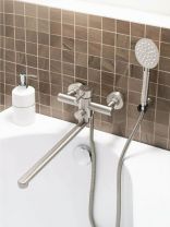 Смеситель для ванны, РМС, с картриджем, нержавеющая сталь, SUS124-006EP