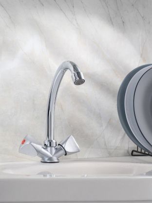 Смеситель для кухни, РМС, с кран-буксой, хром, SL119-271