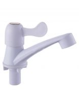 Смеситель для кухни, Эверест, с кран-буксой, для одного типа воды, пластиковый корпус, белый, B45-337