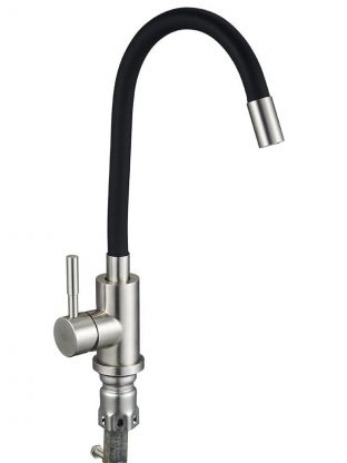Смеситель для кухни, Solone, гибкий излив, с картриджем, черный, EZA4-F090KB
