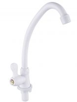 Смеситель для кухни, Эверест, с кран-буксой, для одного типа воды, пластиковый корпус, белый, B41-338